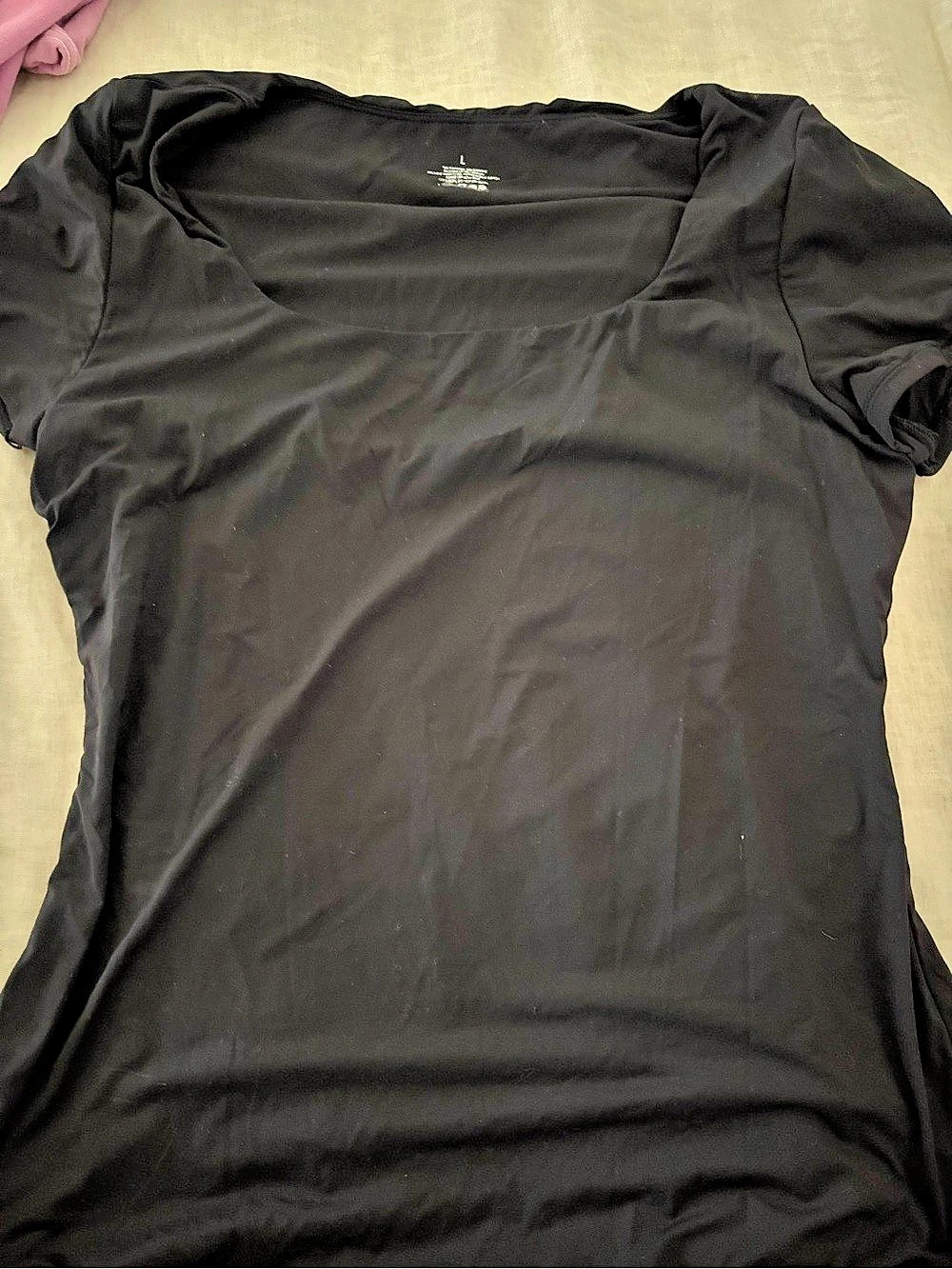 Square Neck Top Black Large